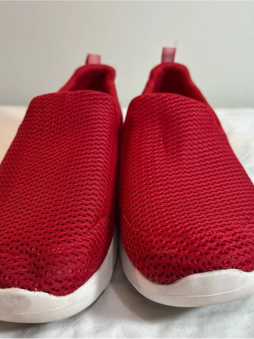 Skechers Red Slip-On Mesh Walking Shoes 8/21